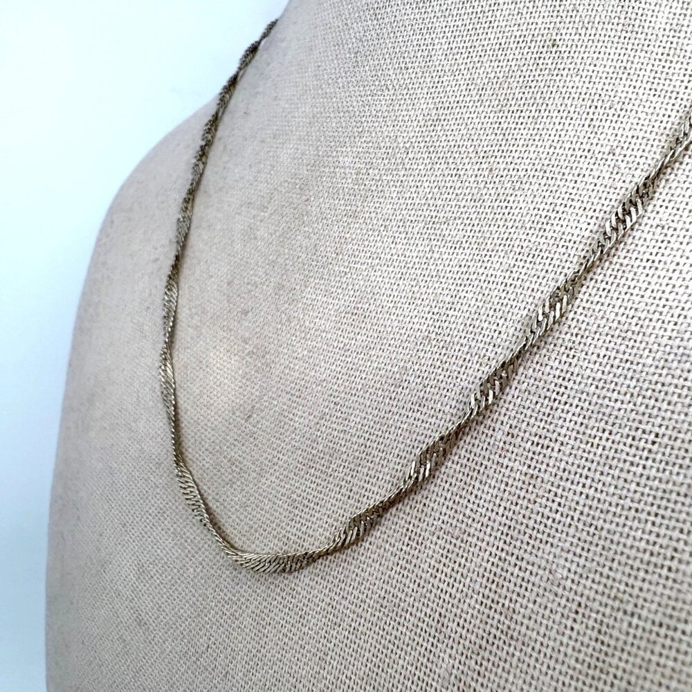 VTG Sterling Silver 925 Twisted Curb Link Chain Necklace Size 24" Length